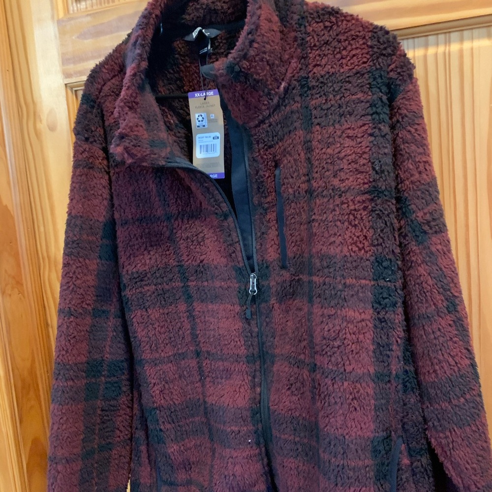 NWT Plaid Sherpa Zip-Up Jacket - Picture 2 of 8